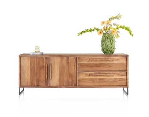 [K] Komoda Everest 220 cm – Wędzone Mango i Metal – Happy@Home