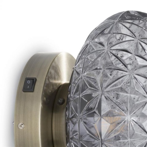 Lampa ścienna (Kinkiet) Erez Antracyt – Zielone Szkło – COCOmaison