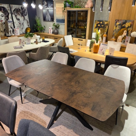 [K] Stół rozkładany PAVALON 140-190 cm – Kolor Roest (Rdza) – HPL