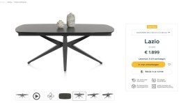 [M, od ręki DEFEKT] Stół Lazio Henders& Hazel 200 x 100 (+ 2 x 40 cm) ceramika