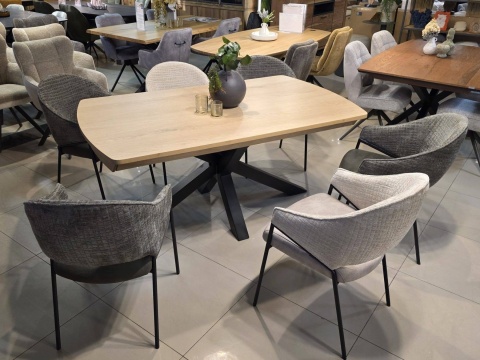 [M/R, od ręki] Stół Rozkładany NYON 170-230 cm – Natural Sand / Metalowy Pająk