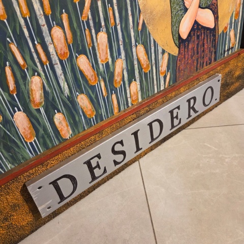 Obraz Ręcznie Malowany 3D "Pożądanie" – Leśna Nimfa z Tabliczką