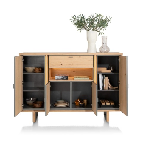 Bufet/ wysoka komoda SHIMANTO 180 cm – Bright Natural Oak – Henders & Hazel