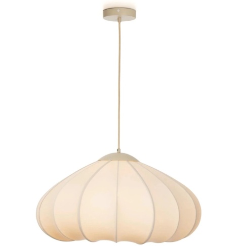 Lampa wisząca Skip – Beżowy Len i Metal – COCOmaison