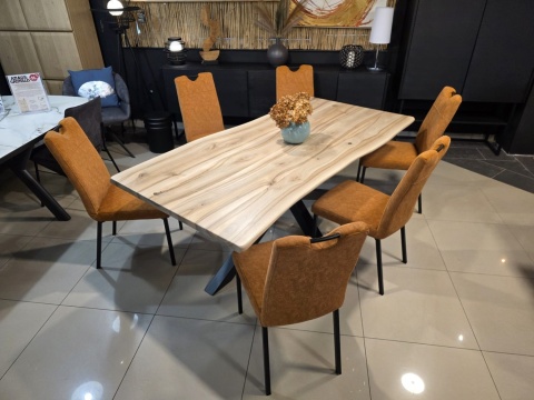 Stół Jadalniany Dakota 200x98 cm – Lity Orzech, Noga Pająk