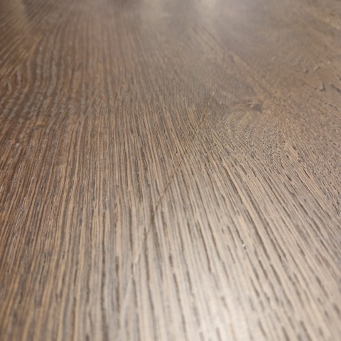 [R, defekt] Stół do jadalni TRENTON 240x110 cm, fornir dębowy, kolor Clay, organiczny kształt