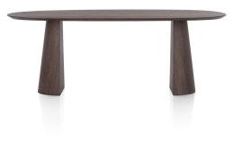 Stół do jadalni TRENTON 240x110 cm, fornir dębowy, kolor Clay, organiczny kształt