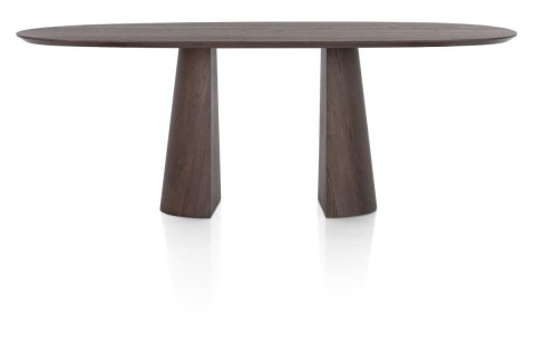 Stół do jadalni TRENTON 240x110 cm, fornir dębowy, kolor Clay, organiczny kształt