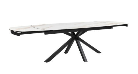 [M, od ręki] Stół rozkładany Xooon Montello 200 + 2 x 50 cm x 100 cm white ceramika na szkle hartowanym