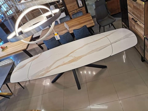 [M, od ręki] Stół rozkładany Xooon Montello 200 + 2 x 50 cm x 100 cm white ceramika na szkle hartowanym