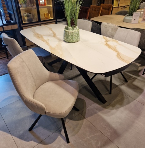 [M, od ręki] Stół rozkładany Xooon Montello 200 + 2 x 50 cm x 100 cm white ceramika na szkle hartowanym