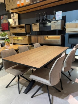 [K] Stół Rozkładany SARDINIË Happy@Home 180-240 cm Primo Laminato Natural Centralna Noga