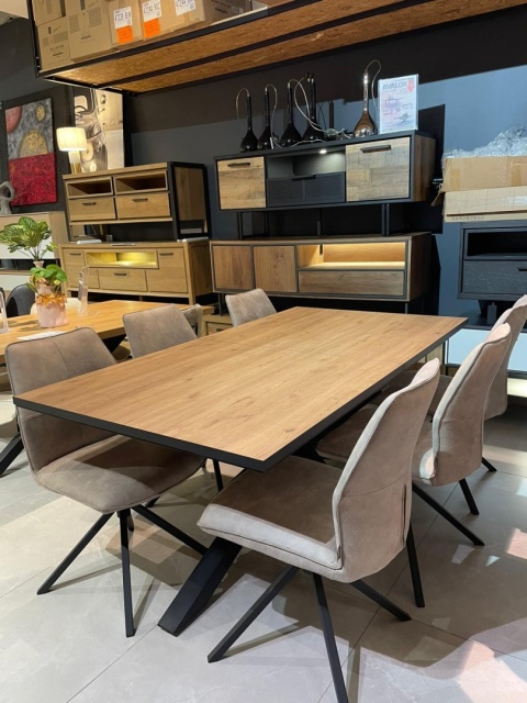 [K] Stół Rozkładany SARDINIË Happy@Home 180-240 cm Primo Laminato Natural Centralna Noga