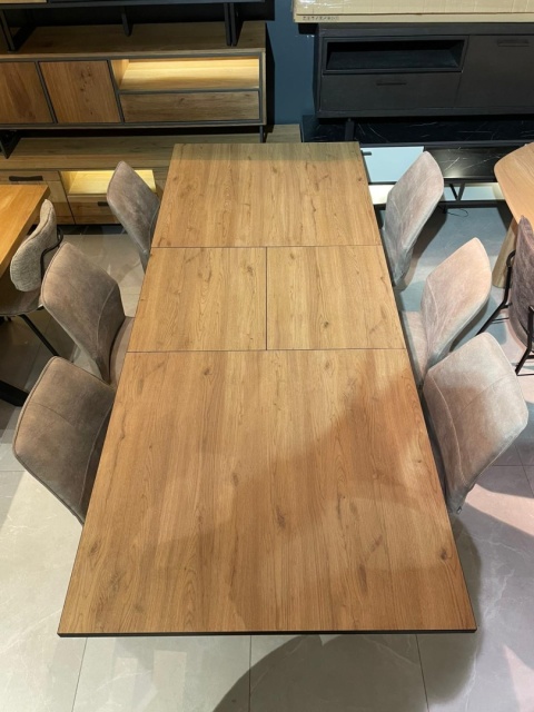 [K] Stół Rozkładany SARDINIË Happy@Home 180-240 cm Primo Laminato Natural Centralna Noga