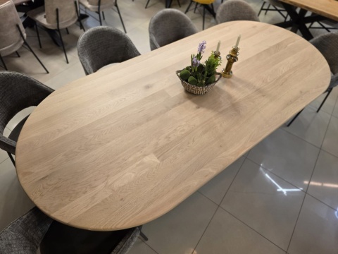 Dębowy stół jadalniany Ravello 270 x 120 cm – kolor Dune – matowy lakier