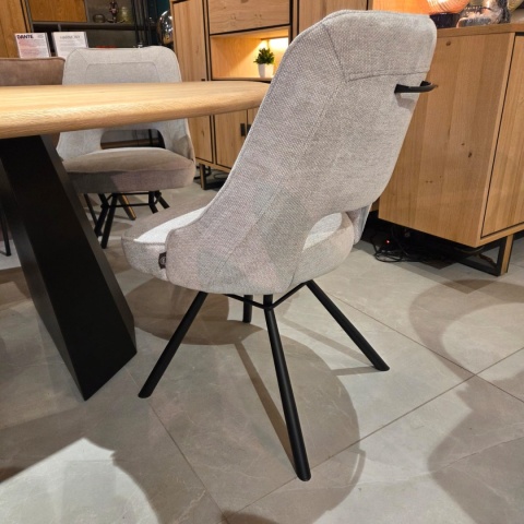 Krzesło do jadalni CHRIS – Tkanina szenilowa LIVIGNO Grey, sprężyny kieszeniowe, Henders & Hazel