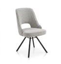 Krzesło do jadalni CHRIS – Tkanina szenilowa LIVIGNO Grey, sprężyny kieszeniowe, Henders & Hazel