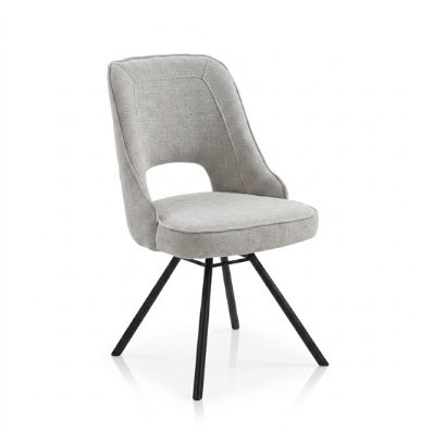 Krzesło do jadalni CHRIS – Tkanina szenilowa LIVIGNO Grey, sprężyny kieszeniowe, Henders & Hazel