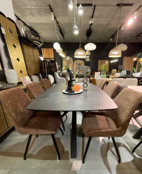 [od ręki] Krzesło jadalniane SCOTT – Tkanina szenilowa Enzo (Lava), Design Habufa