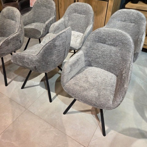 Krzesło Obrotowe CLINT – Tkanina Szenilowa ENZO Grey, Henders & Hazel