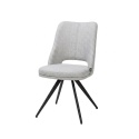 [R, od ręki] Krzesło obrotowe IAN Cadiz Grey – Szlachetny szenil i industrialna forma