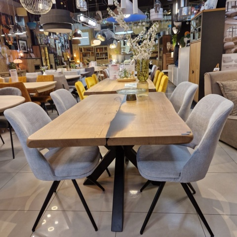 [R, od ręki] Krzesło obrotowe IAN Cadiz Grey – Szlachetny szenil i industrialna forma