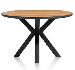 [M] Okrągły stół jadalniany Sardinië 120 cm – Oak Naturel Vintage, HPL, centralna noga