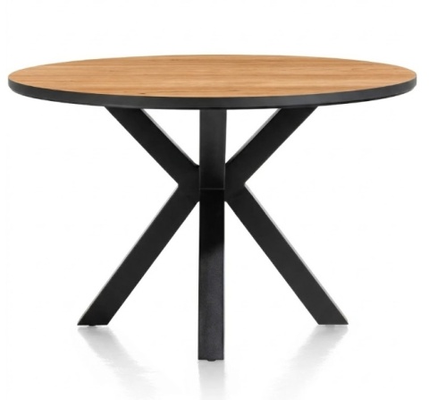 [M] Okrągły stół jadalniany Sardinië 120 cm – Oak Naturel Vintage, HPL, centralna noga