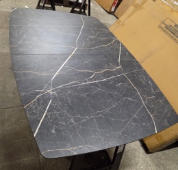 [M] Rozkładany Stół PALACE – 160-210 cm, Blat HPL Onyx, Centralna Noga PAJĄK