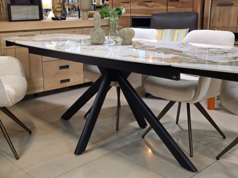 [R,od ręki] Stół Rozkładany AXELLE 180-260 cm – Ceramika Pandora White