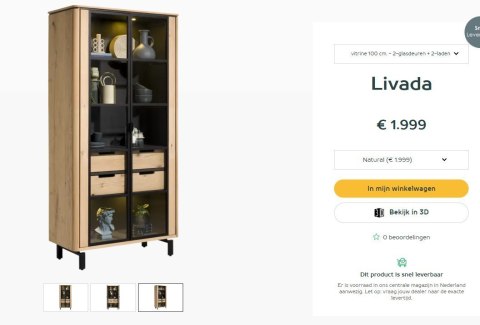 [M, defekt] Witryna Henders& Hazel Livada Natural