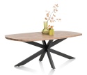 [M] Owalny Stół PAVAROTTI – 180 cm, Centralna Noga, Blat HPL Barnwood