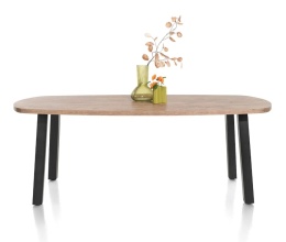 [M] Owalny Stół PAVAROTTI – 210 cm, Blat HPL Barnwood, Loft/Modern/ 4 nogi klasyczne