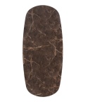 [M] Owalny stół jadalniany Caletta 240 x 105 cm – Marble Brown HPL, czarna metalowa noga