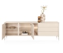 [M, defekt] Designerska komoda Trentino 240 cm – Lakier Krem, LED, system Push-to-Open