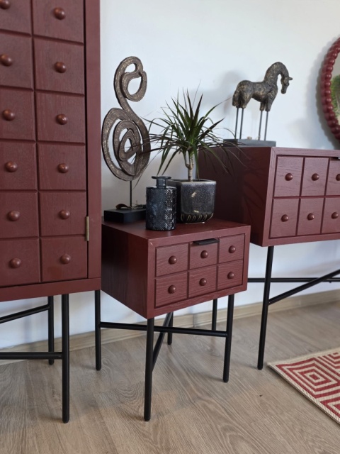 Designerska Szafka Nocna PANARO – Drewno Sosnowe, Loft Total Look