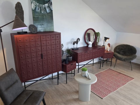 Designerska Szafka Nocna PANARO – Drewno Sosnowe, Loft Total Look