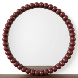 [R, defekt] Lustro ścienne BERRY DOTS – Burgundowe Drewno, 59 cm