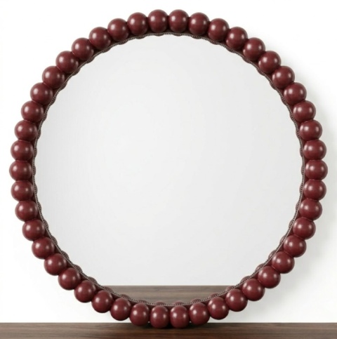 [R, defekt] Lustro ścienne BERRY DOTS – Burgundowe Drewno, 59 cm