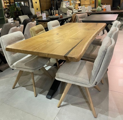 Stół dębowy MASIV klasyk 210 x 100 cm – Lity dąb 5 cm, żywica transparentna