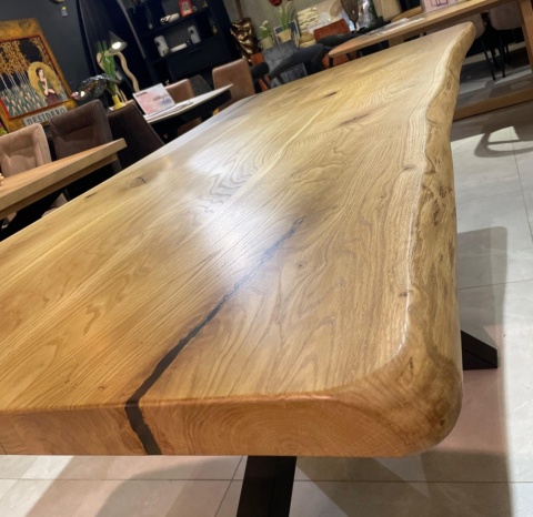 Stół dębowy MASIV klasyk 210 x 100 cm – Lity dąb 5 cm, żywica transparentna