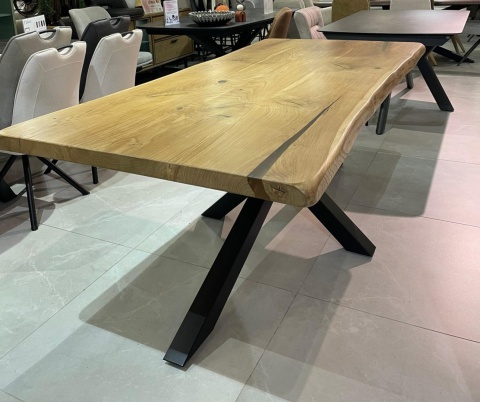 Stół dębowy MASIV klasyk 210 x 100 cm – Lity dąb 5 cm, żywica transparentna