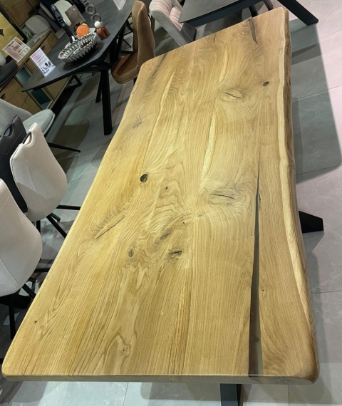 Stół dębowy MASIV klasyk 210 x 100 cm – Lity dąb 5 cm, żywica transparentna
