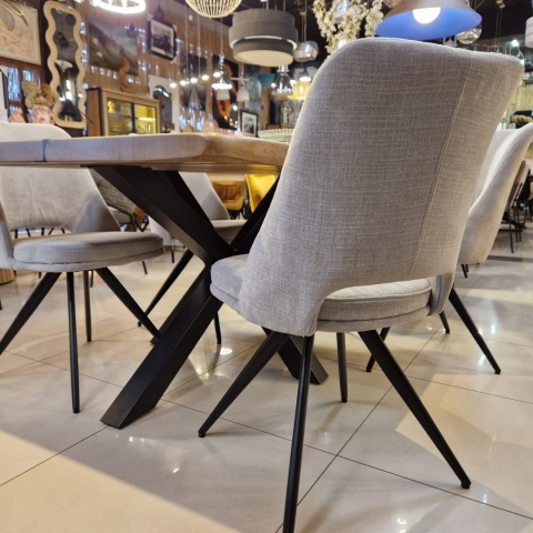 [R, od ręki] Stół MONOLIT – Lite drewno dębowe z żywicą i żywą krawędzią 150 x 90 cm