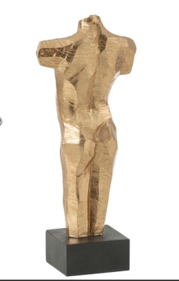 Rzeźba dekoracyjna BUSTE – złoty torse geometryczny 51 cm, COCO maison
