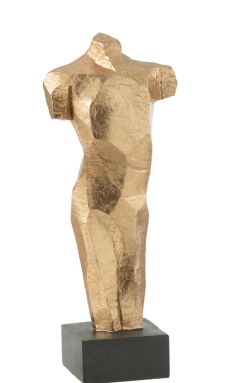 Rzeźba dekoracyjna BUSTE – złoty torse geometryczny 51 cm, COCO maison