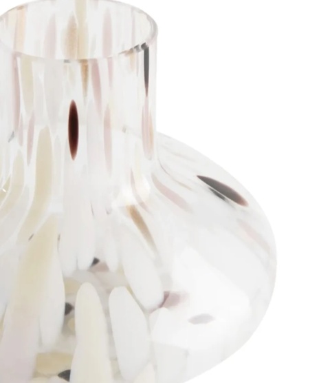 Wazon szklany LOUA 19 cm – wielokolorowy wzór stippen, COCO maison