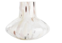 Wazon szklany LOUA 19 cm – wielokolorowy wzór stippen, COCO maison