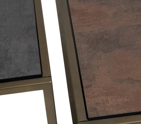 Stolik kawowy COCO maison STAND UP 100x50 cm – dwustronny blat, złoty