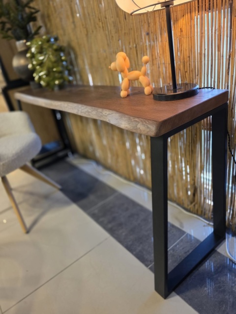 Konsola LOFT LIVE EDGE 178 cm – lity dąb antyczny, naturalna krawędź